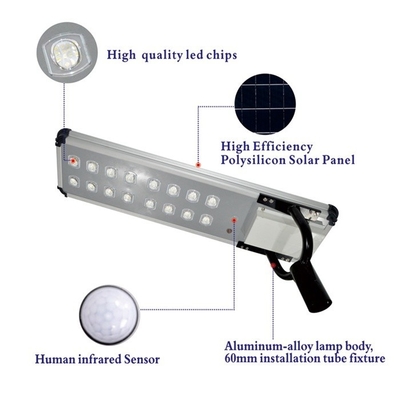 Efficiency LED Solar Street Light IP65 Waterproof 25.6V 32Ah/48Ah Battery Capacity 6000K Color Temperature