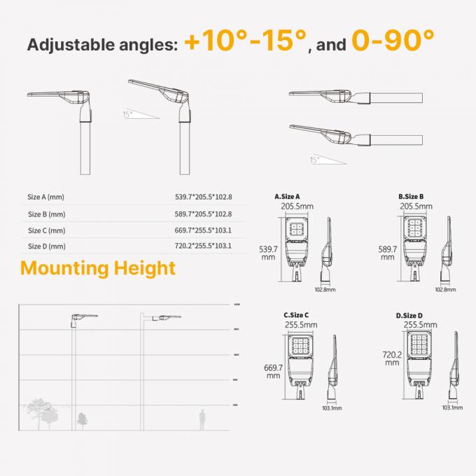 SMD3030 Sistema de control de luz de alta luminosidad AC LED de calle 50W 70W 3